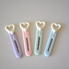 Heart Shape Retractable Box Cutters Office & Home Use