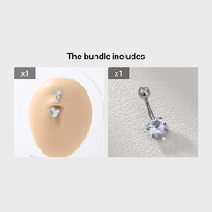 Heart Shape Zircon Belly Button Ring for Women