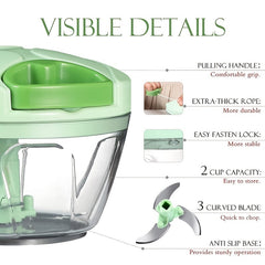 Manual Food Chopper For Vegetables Fruits Nuts Onions Hand Pull Mincer