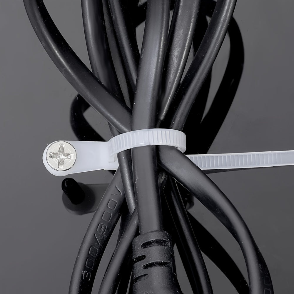 100pcs Screw Hole Nylon Cable Ties Heavy Duty Adjustable Self locking Cord Ties