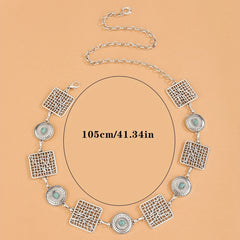 Boho Western Turquoise Disc Waist Chain Body Chain