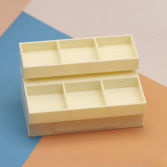 2 Tier Dollhouse Fruit Snack Shelf Dark Brown Plastic Model with Colorful Fruits