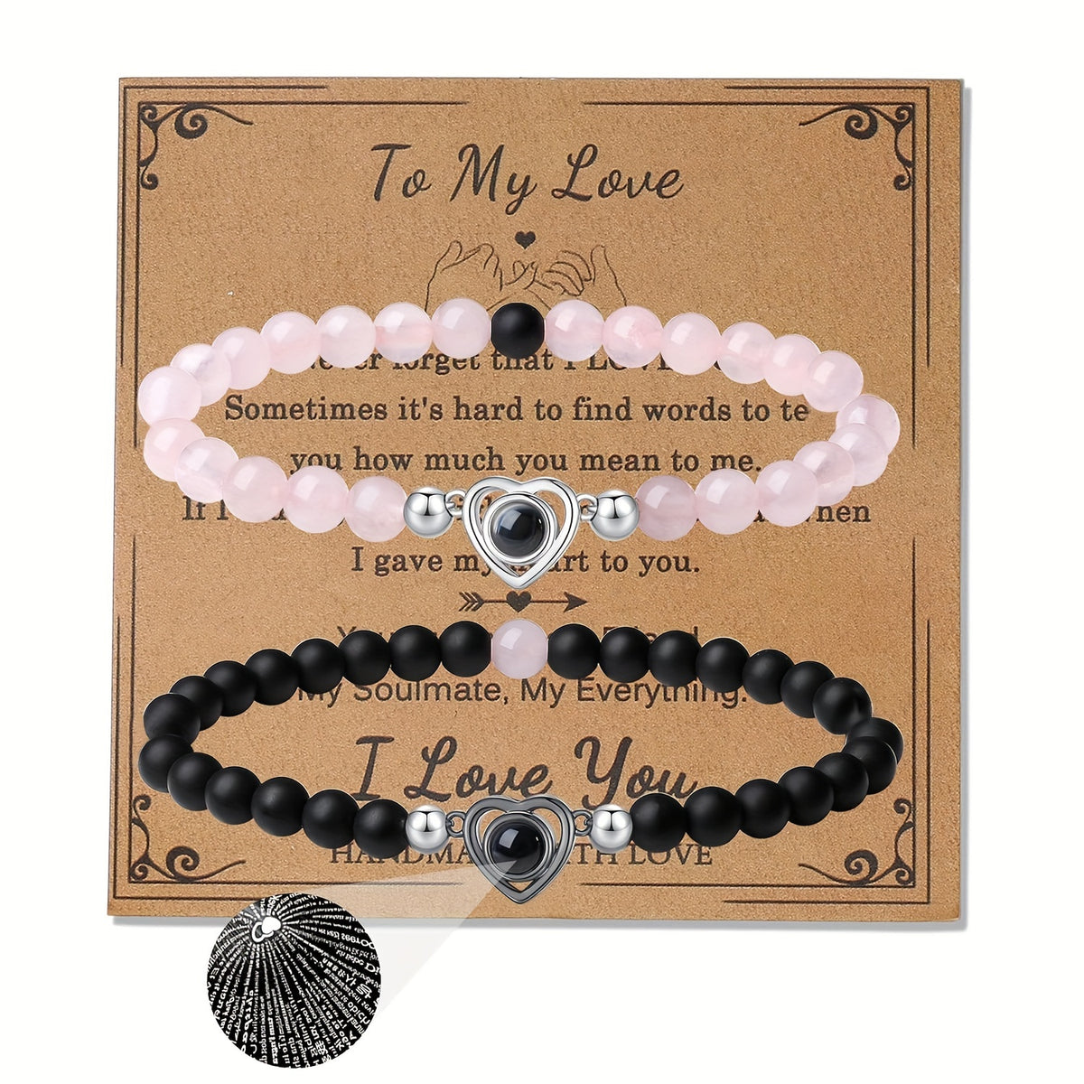 2pcs I Love You Matching Couples Bracelets Anniversary Gift