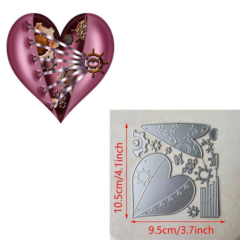 Steampunk Gear Heart Die Cuts for Card Making Scrapbooking DIY Crafts