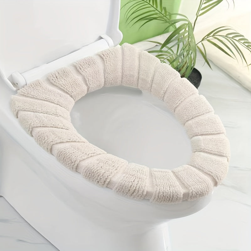 Winter Warm Knitted Toilet Seat Cushion Thickened Detachable Washable