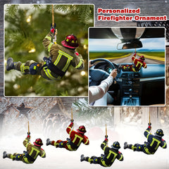 Firefighter Uniform Christmas Ornament for Rearview Mirror Decoration