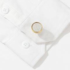 Men's Round Gold Cufflinks
