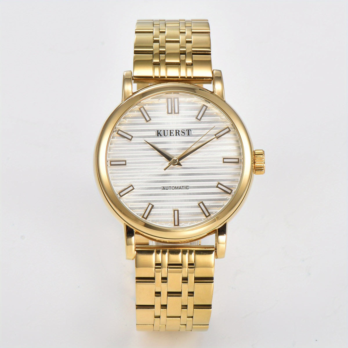 KUERST Men's Steel Belt Automatic Mechanical Watch Night Light Classic Watches