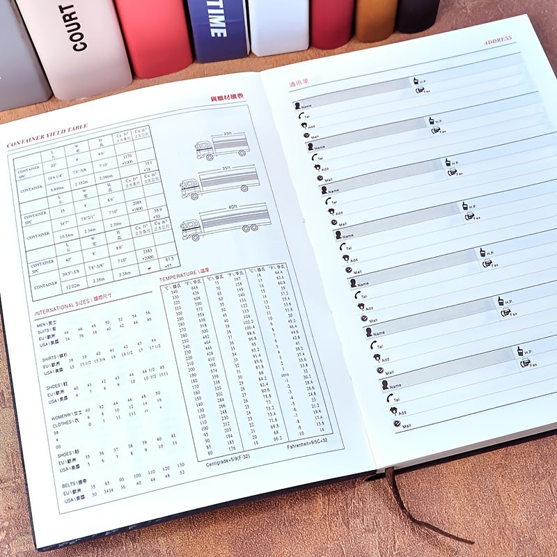 Faux Leather Notebook 200 Pages 5.91x8.31in Portable Diary Stationery Gift