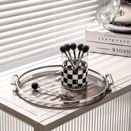 Acrylic Cup Holder Coffee Tray Fruit Dessert Snack Bread Kitchen Decor