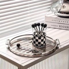 Acrylic Cup Holder Coffee Tray Fruit Dessert Snack Bread Kitchen Decor