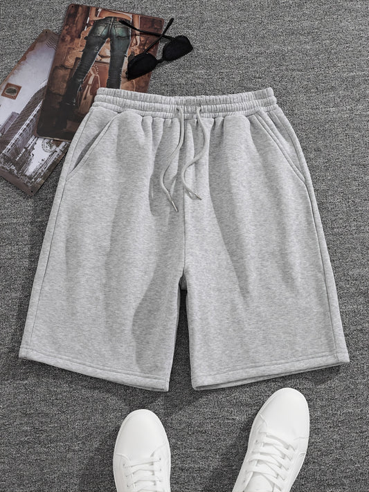 Men's Casual Fleece Drawstrings Shorts for Outdoor Sports