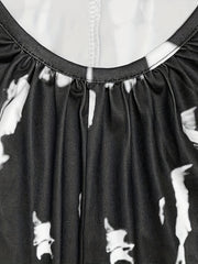 Tie Dye Round Neck Wide Leg Jumpsuit