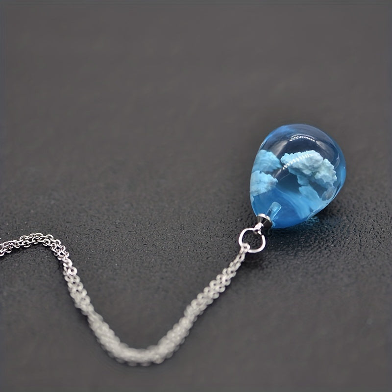 Clear Sky & Clouds Globe Pendant Necklace