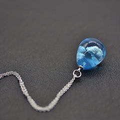 Clear Sky & Clouds Globe Pendant Necklace