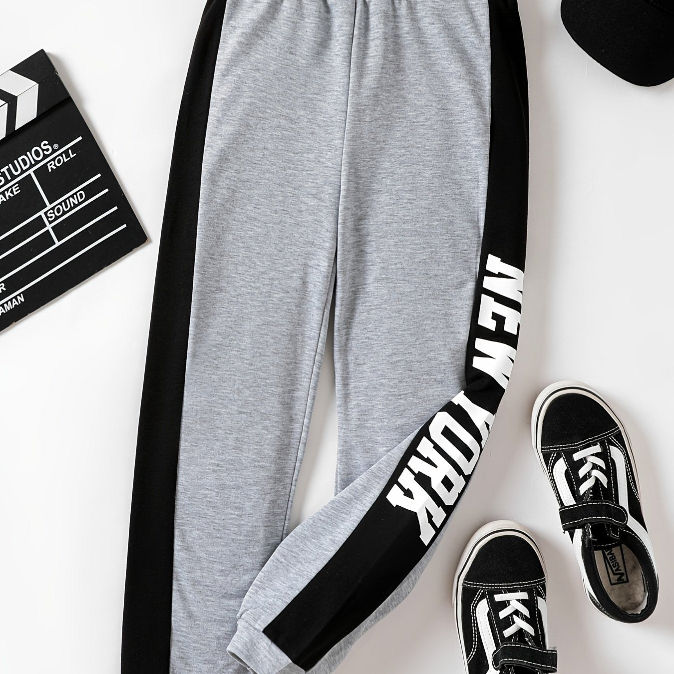 YORK Letter Print Boys Sweatpants Quick Drying Jogger Sports Pants Kids Clothing