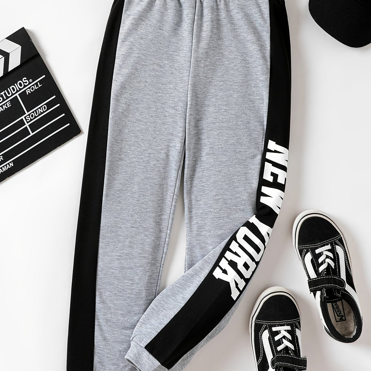 YORK Letter Print Boys Sweatpants Quick Drying Jogger Sports Pants Kids Clothing
