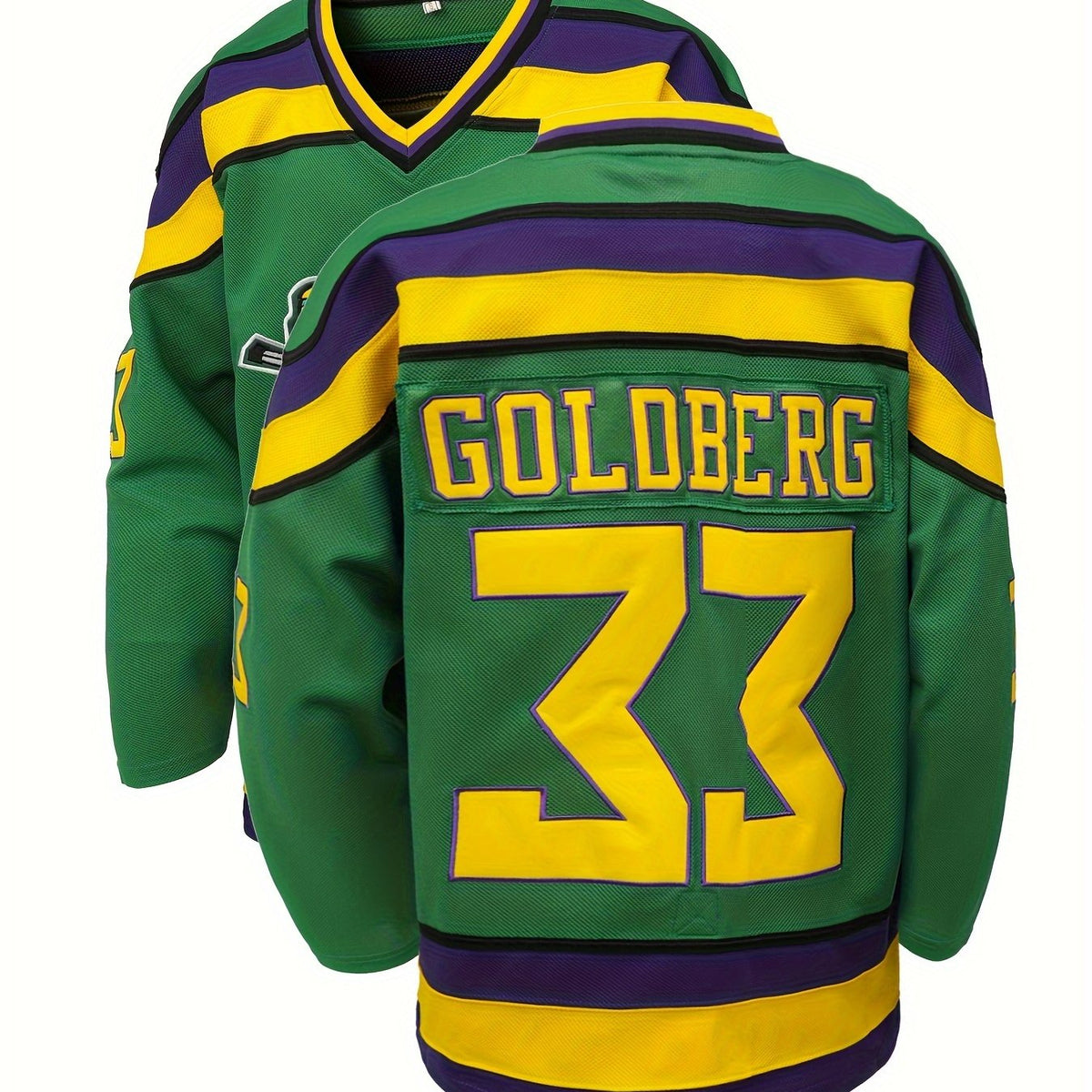 Men's 33 Long Sleeve Ice Hockey Jersey Green Retro Classic Embroidery Stitched