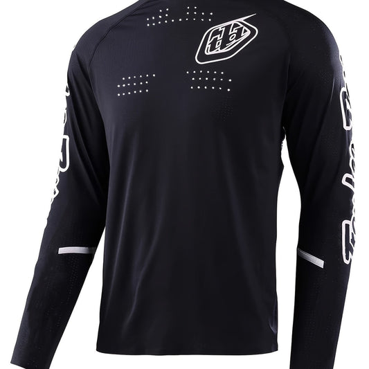 Men's Casual Cycling Jersey Breathable Long Sleeve Sports Shirt