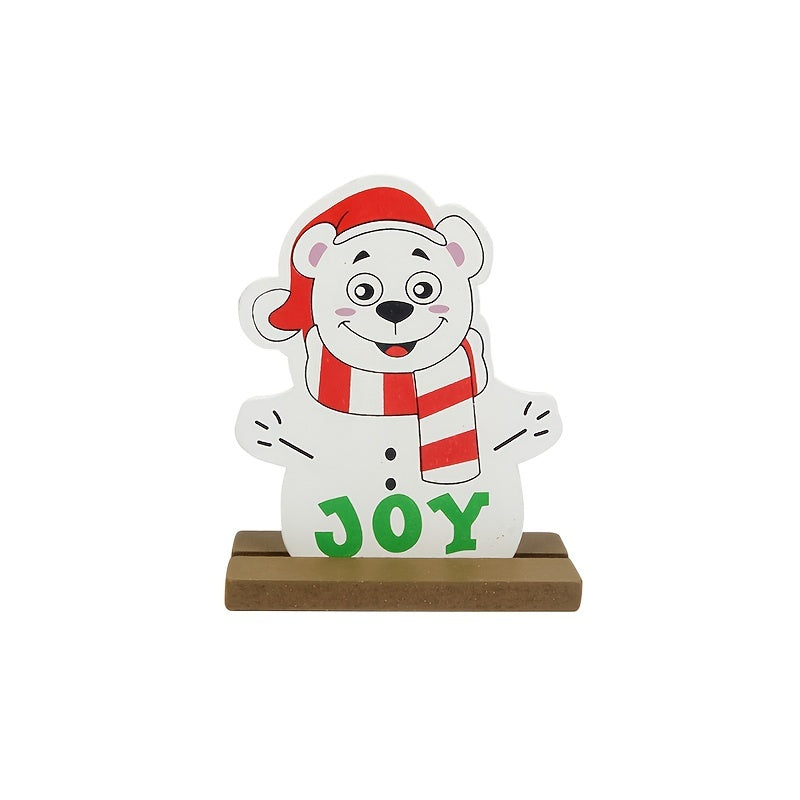 Christmas Wooden Ornament Painted Mosaic Santa Decoration