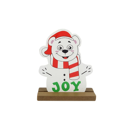 Christmas Wooden Ornament Painted Mosaic Santa Decoration