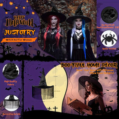 Fairy Tale Witch Hat w/ Spider Pendant for Halloween & Cosplay
