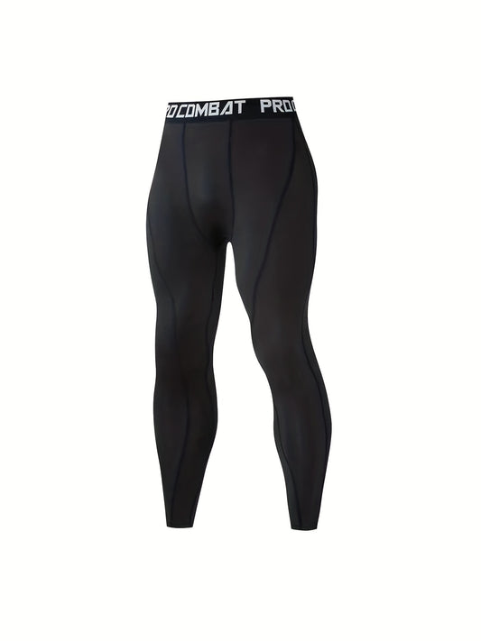Breathable Compression Tights For Men Quick Dry Solid Leggings