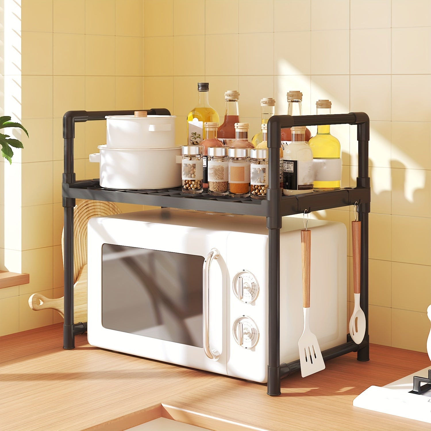 2 Layer Kitchen Storage Rack for Spices and Supplies