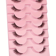 7 Pairs Thick Fluffy Cat Eye Faux Mink False Eyelashes