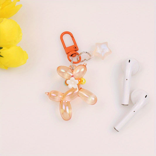 Plated Balloon Dog Key Chain Poodle Small Animal Wallet Schoolbag Pendant