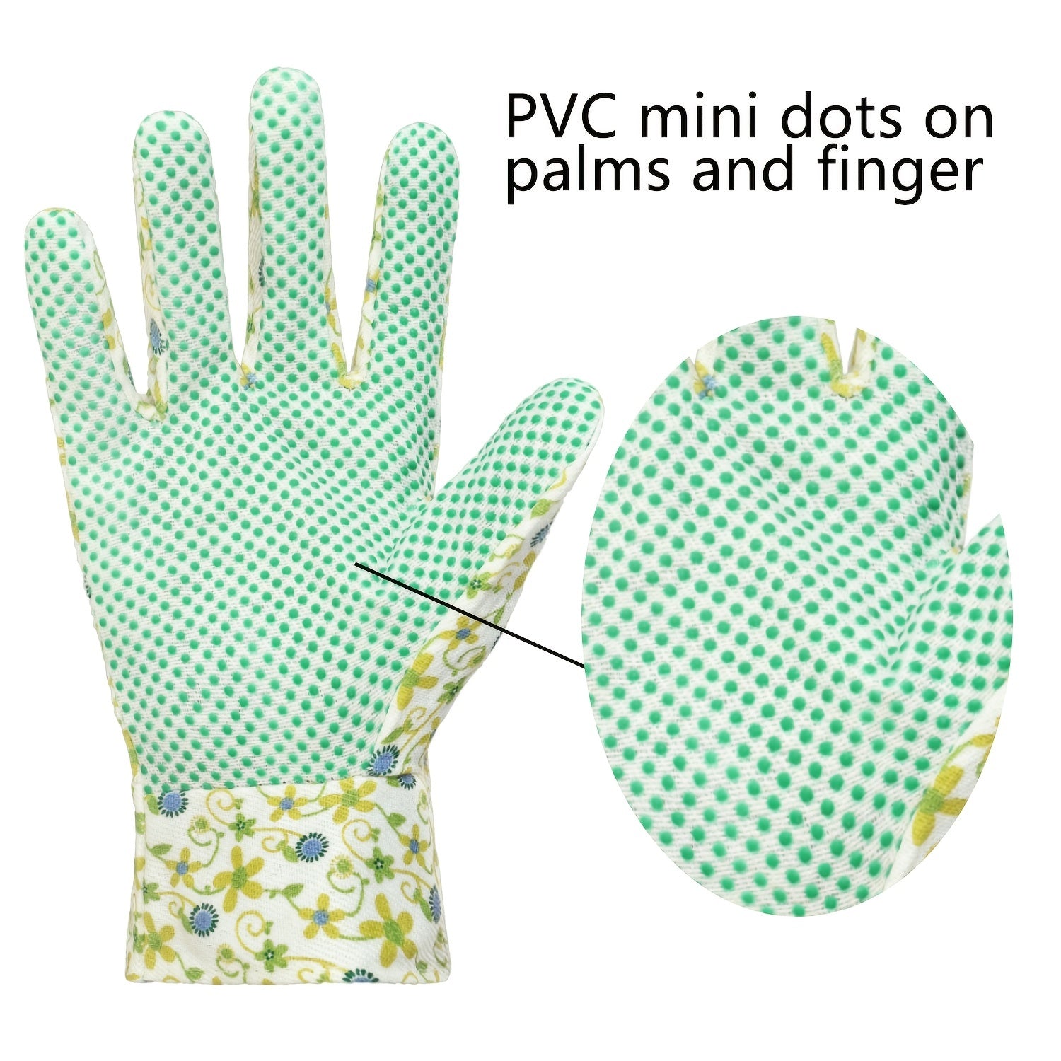 Women Gardening Gloves PVC Grip Dots