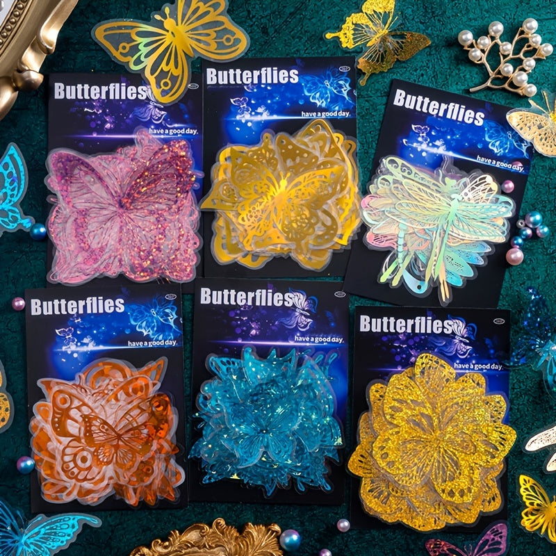 Set of 30 DIY Butterfly Stickers - Decorative Art Handbook Material