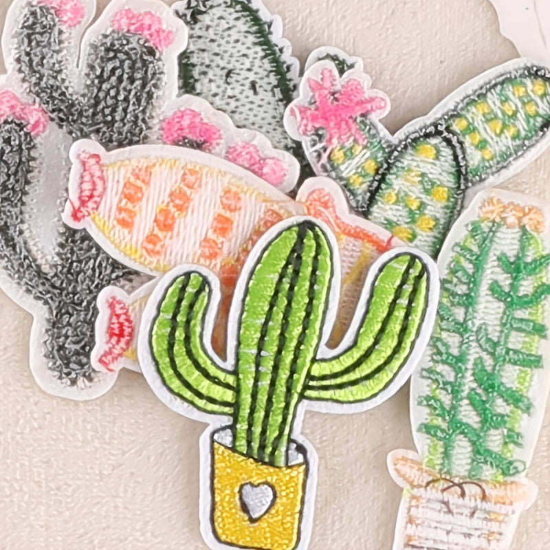 6pcs Cactus Embroidery Patches DIY Clothes Accessories