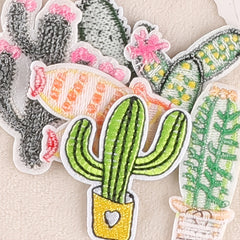 6pcs Cactus Embroidery Patches DIY Clothes Accessories
