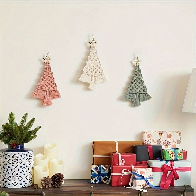 3pcs Macrame Christmas Tree Kit - Perfect Gift for Friends and Family