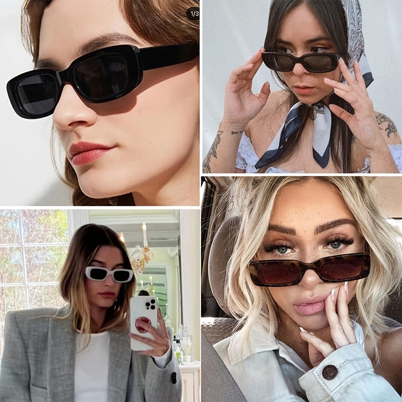Vintage Square Frame Glasses UV400 Sunglasses Women