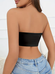 2 Pack Plus Size Basic Tube Bra Set Solid Medium Stretch