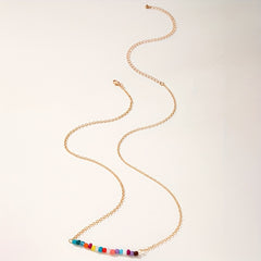 Colorful Beaded Golden Metal Belly Chain Waistband for Women