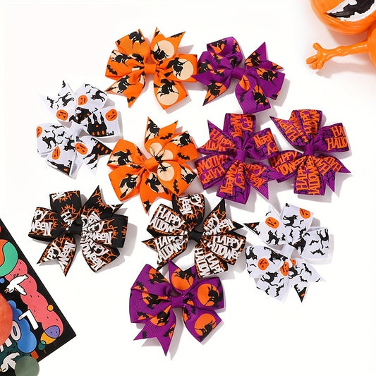 10pcs Halloween Bow Hair Clip Hair Accessories For Baby Girls