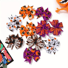 10pcs Halloween Bow Hair Clip Hair Accessories For Baby Girls