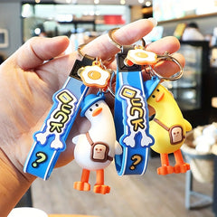 Funny Twist Head Duck Key Chain Doll for Bag, Ornament