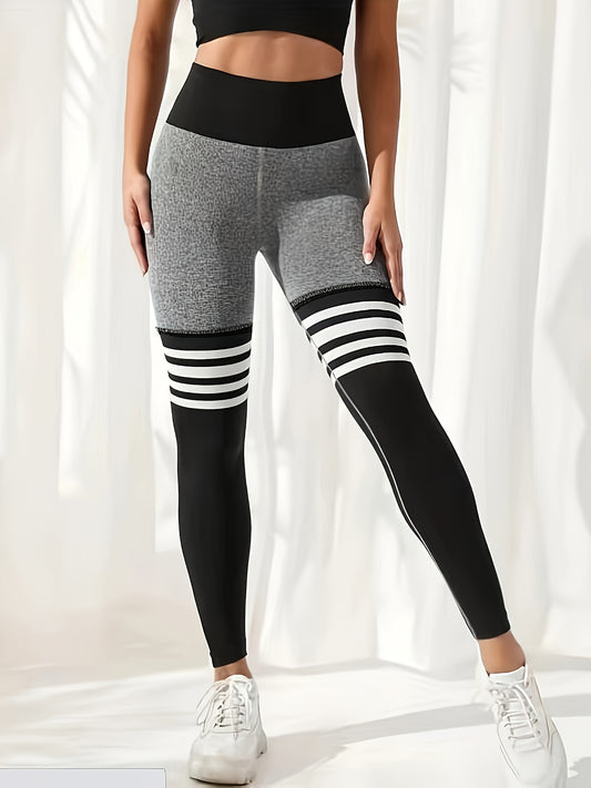 Striped Running Sports Leggings Yoga Fitness Tight Pants
