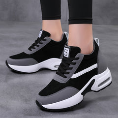 Chunky Lace-up Platform Sneakers with Hidden Heel