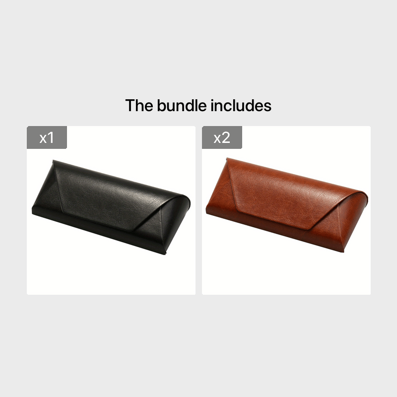 Hard Shell Portable Fashionable PU Leather Eyeglass Case Brown