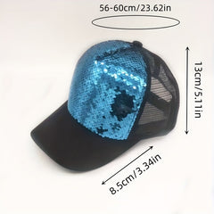 Sequins Baseball Caps Mesh Reflective Hats