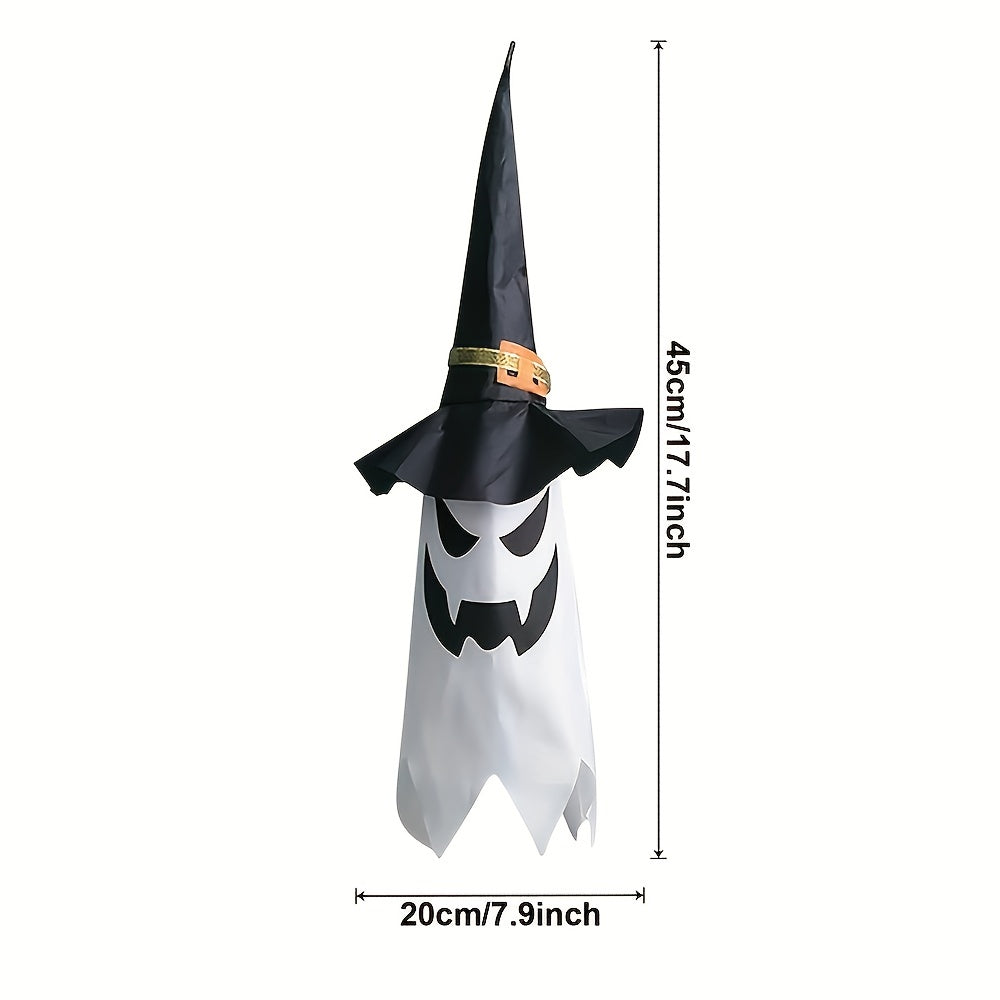 Halloween Glow Ghost Witch Hat Rope Scary Hanging Decorative Lights
