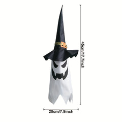 Halloween Glow Ghost Witch Hat Rope Scary Hanging Decorative Lights