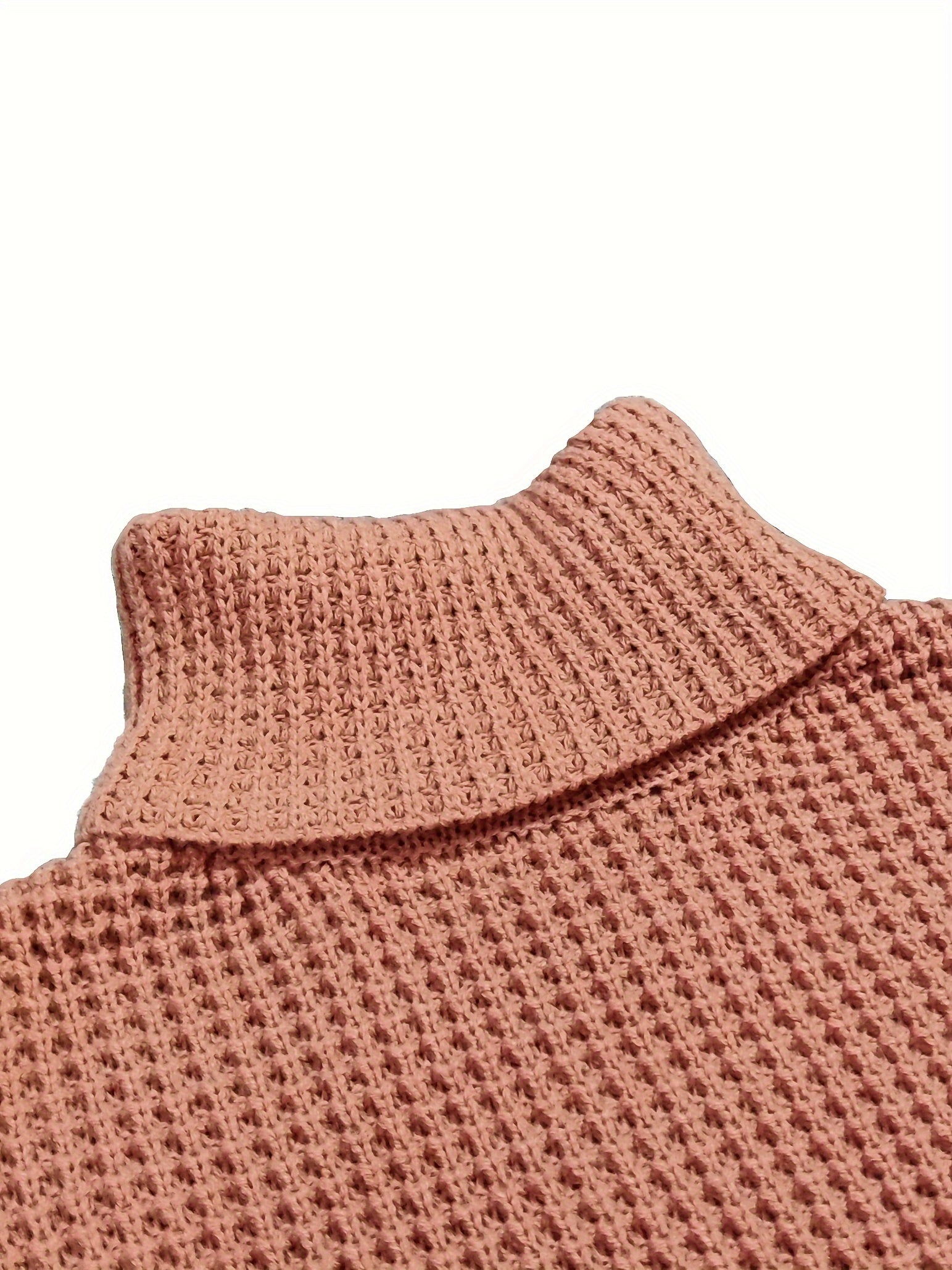  Solid Turtleneck Chunky Knit Sweater