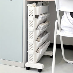Combination Bookshelf Floor Standing Storage Rack Movable Bookshelf