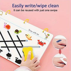 Reusable Magic Tracking Exercise Book Montessori Education Stationery